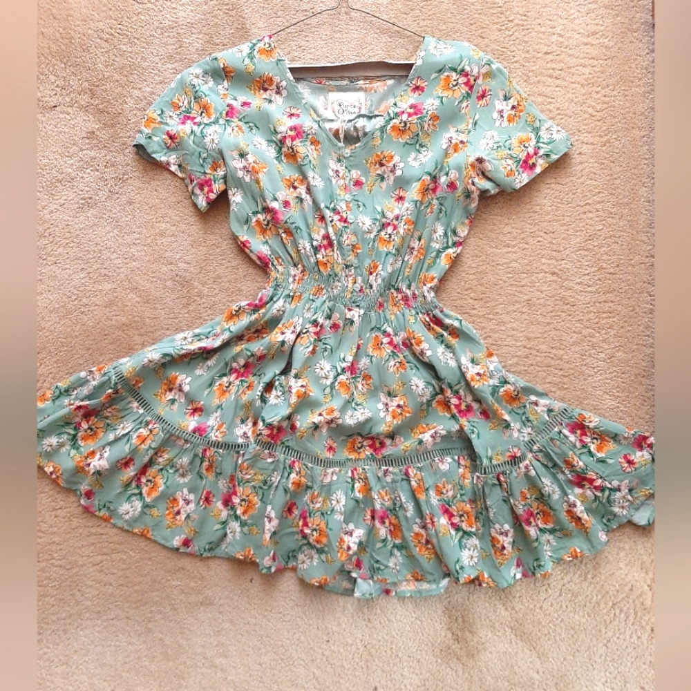 NWT Sunday Mi Ámor mini floral dress size xs